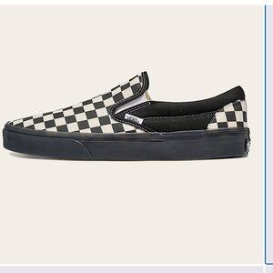 Vans Slip on Checkerboard Shoes, Black and White, New